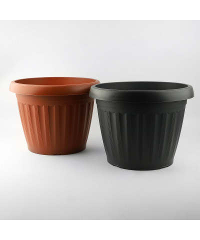 Doniczka "Terra" z podstawką 17x13 cm – Terakota