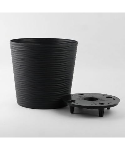 Doniczka z wkładem fala Fusion 16x14cm granit