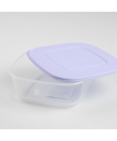 Pojemnik do przechowywania żywności kwadratowy 3L (przezroczysty / liliowy)