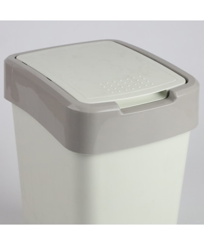 Kosz na śmieci "Euro" 45L (ecru róża/kakao)