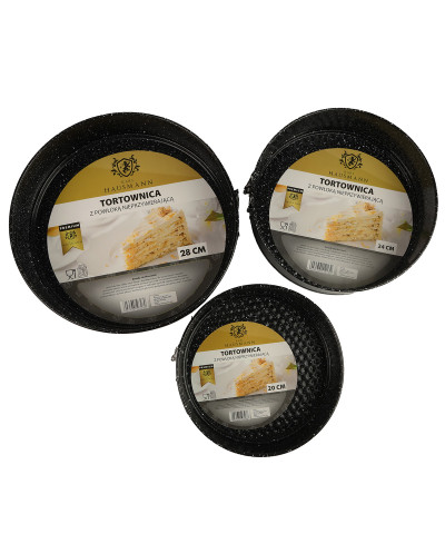 Zestaw 3 tortownic z powłoką nieprzywierającą 20,24 i 28cm