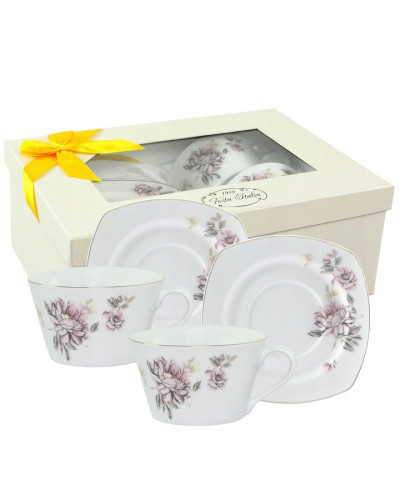 Komplet 2 filiżanek ze spodkiem ROSSA 220ml