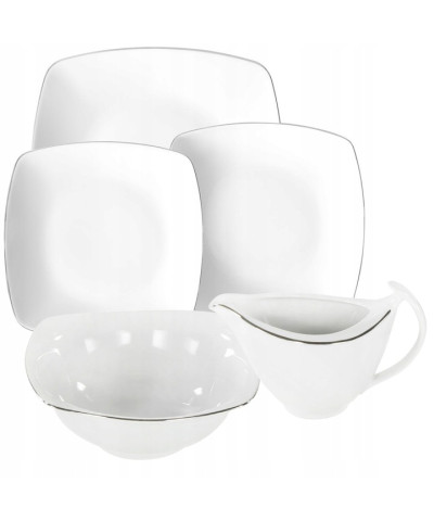 Serwis obiadowy CHODZIEŻ AKCENT 12/44 Ćmielów platyowy pasek