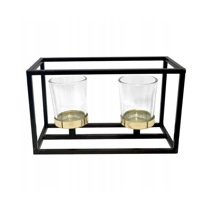 Świecznik Loft czarny 21x12cm Festa Italia