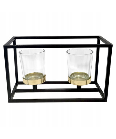 Świecznik Loft czarny 21x12cm Festa Italia