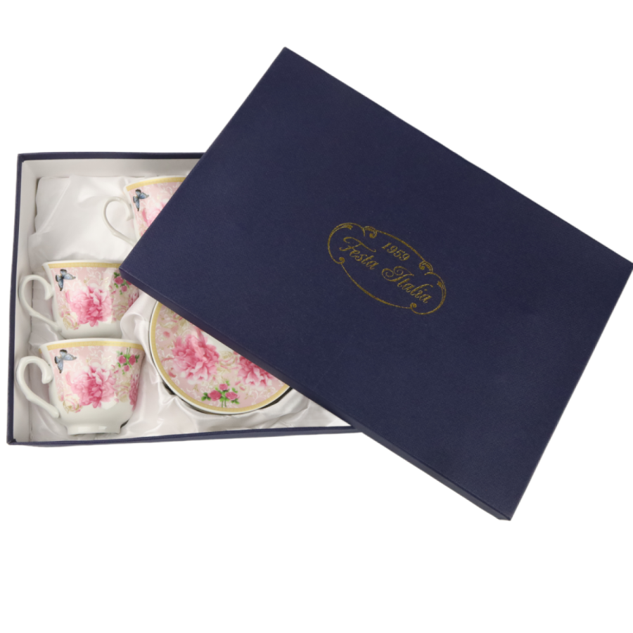 Kpl. 6 filiżanek ze spodkiem 250ml COSMEA