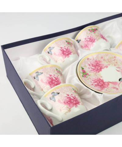 Kpl. 6 filiżanek ze spodkiem 250ml COSMEA