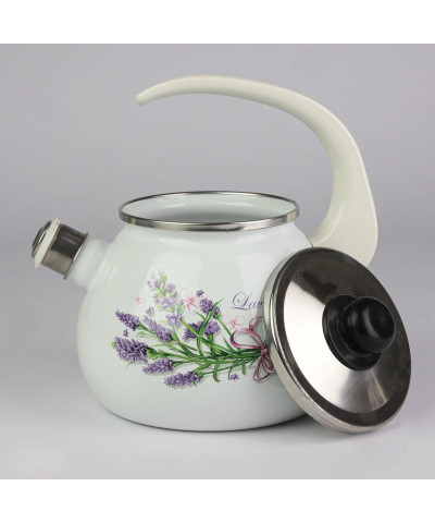 Czajnik emaliowany LAWENDA biały 2,5l-Emalia Rybnik