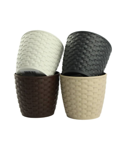 Doniczka rattan 12x11cm ecru
