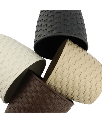 Doniczka rattan 12x11cm ecru