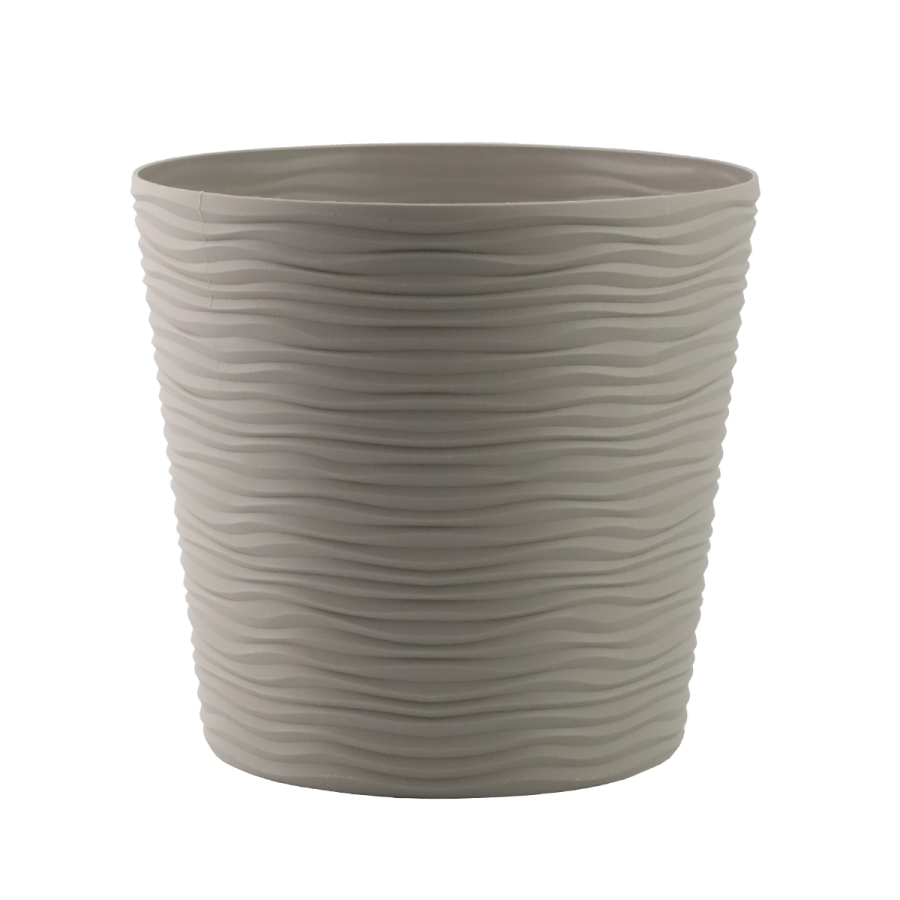 Doniczka z wkładem fala Fusion 23,5x22cm beż