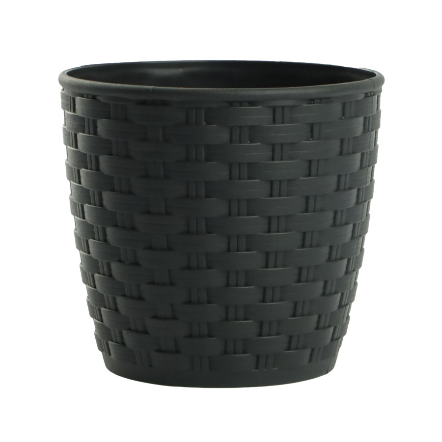Doniczka rattan 16x15cm granit