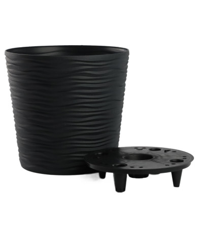 Doniczka z wkładem fala Fusion 20x18cm granit