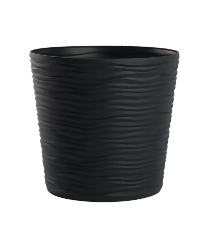 Doniczka z wkładem fala Fusion 20x18cm granit