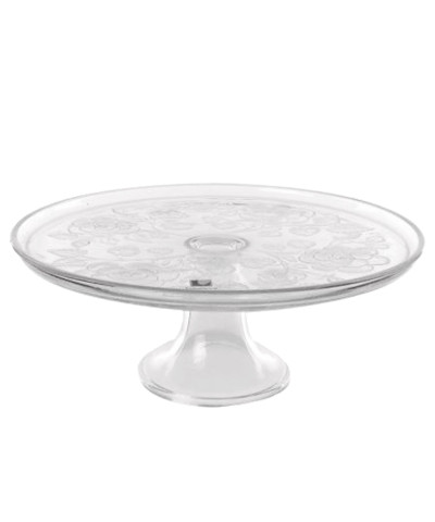 Szklana patera na ciasto zdobiona RÓŻA 30CM