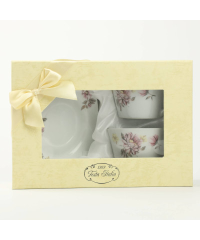 Komplet 2 filiżanek ze spodkiem ROSSA 220ml