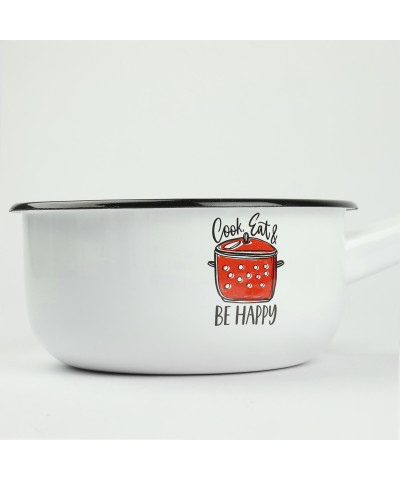 Rondel emaliowany BE HAPPY 1,5 l