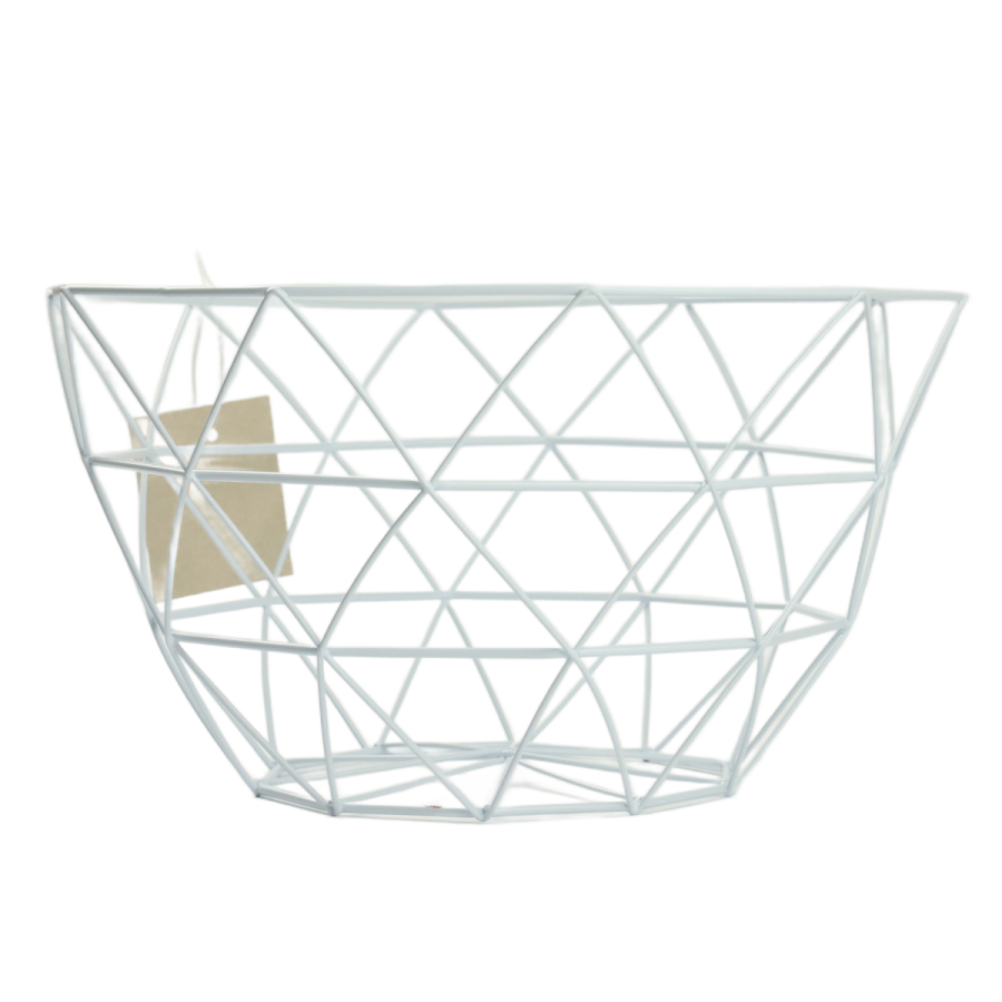 Kosz metalowy na owoce 26x6x14CM  biały / czarny