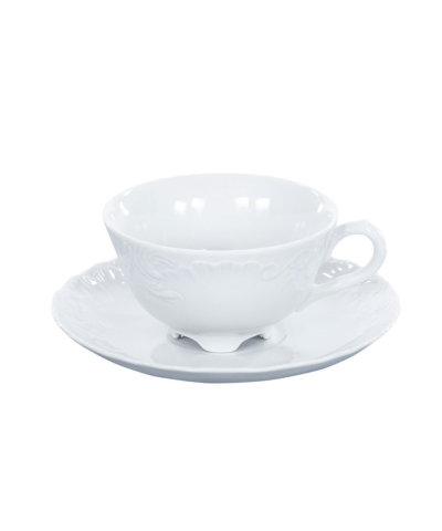 Filiżanka porcelanowa ĆMIELÓW Rococo biała 220 ml