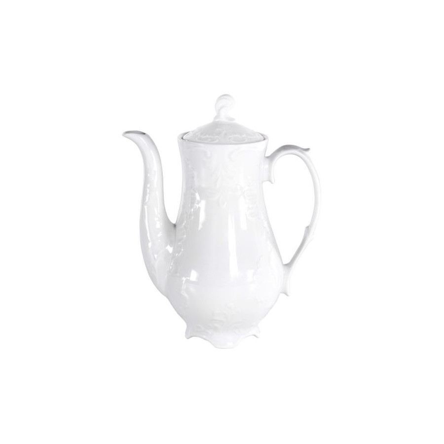 Imbryk porcelanowy ĆMIELÓW Rococo biały 1200 ml