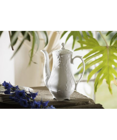 Imbryk porcelanowy ĆMIELÓW Rococo biały 1200 ml