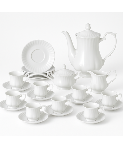 Serwis do kawy CHODZIEŻ Iwona biała 12/39