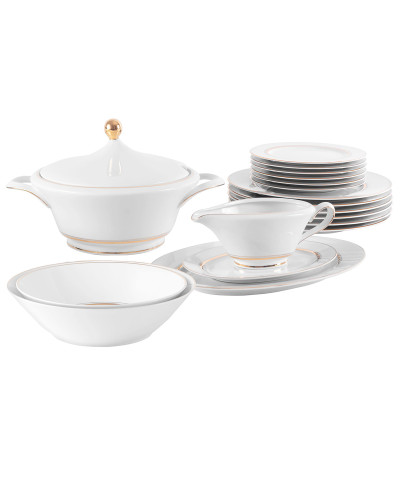 Serwis obiadowy ĆMIELÓW Margaret złote paski 6/25