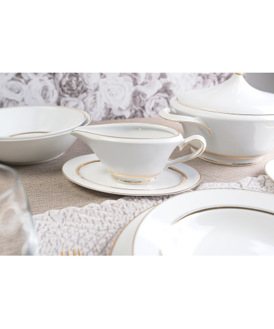 Serwis obiadowy ĆMIELÓW Margaret złote paski 6/25