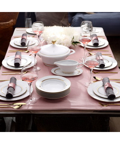 Serwis obiadowy ĆMIELÓW Margaret złote paski 6/25