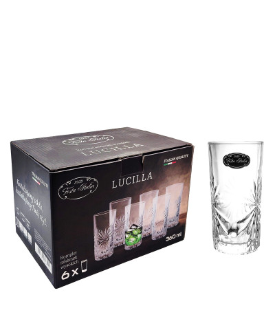 Komplet 6 szklanek wysokich 360ml LUCILLA