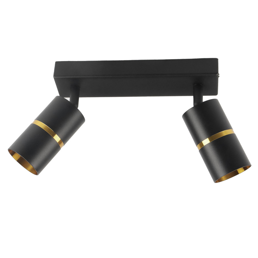 Lampa sufitowa podwójna czarny/złoty VIKING