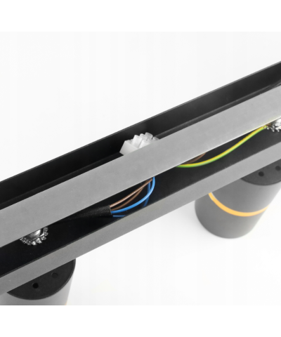 Lampa sufitowa poczwórna czarna złoty pasek VIKING