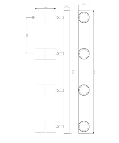 Lampa sufitowa poczwórna czarna złoty pasek VIKING