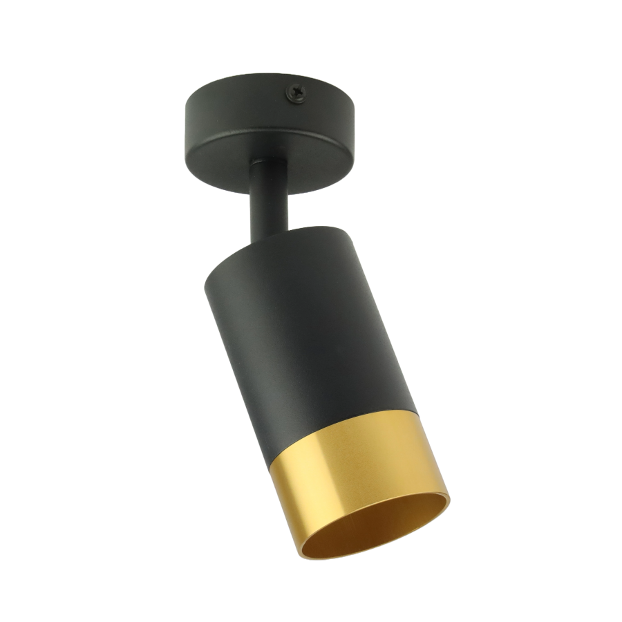 Kinkiet ścienny lampa sufitowa pojedyncza czarny/złoty