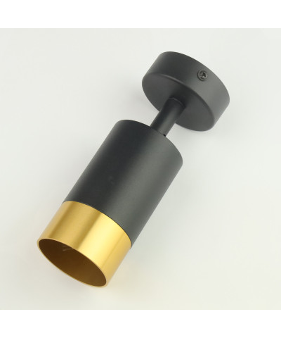 Kinkiet ścienny lampa sufitowa pojedyncza czarny/złoty