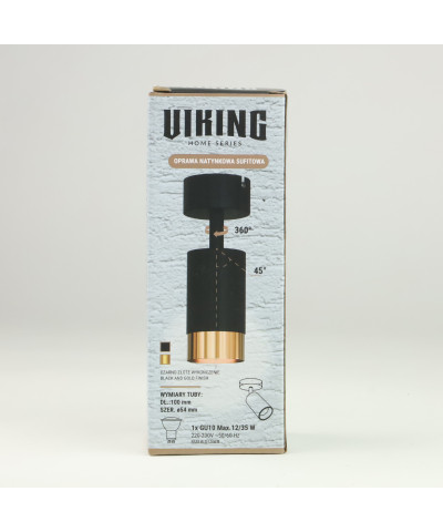 Kinkiet ścienny lampa sufitowa pojedyncza czarny/złoty