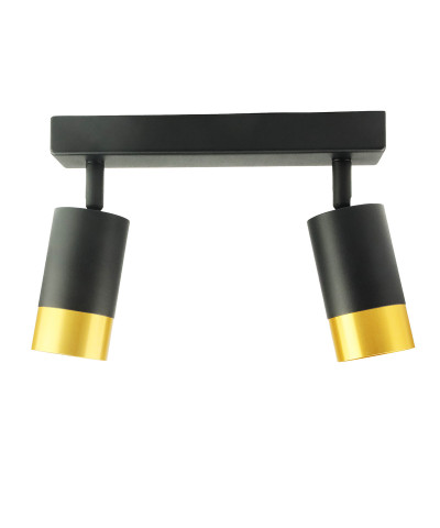 Lampa sufitowa podwójna czarno złota VIKING