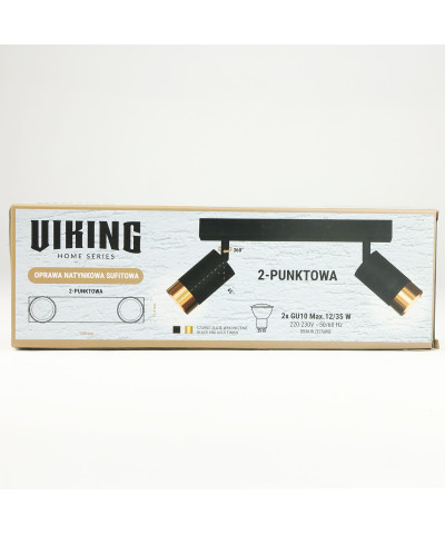 Lampa sufitowa podwójna czarno złota VIKING