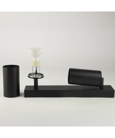 Lampa sufitowa podwójna czarna VIKING