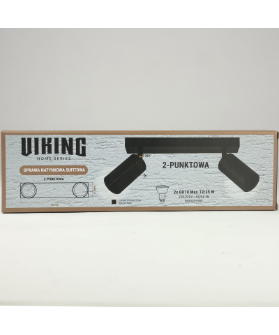 Lampa sufitowa podwójna czarna VIKING
