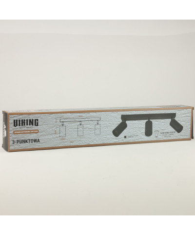 Lampa sufitowa potrójna czarna VIKING