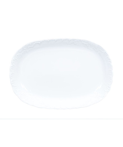 Półmisek owalny ĆMIELÓW Rococo białe 33 cm