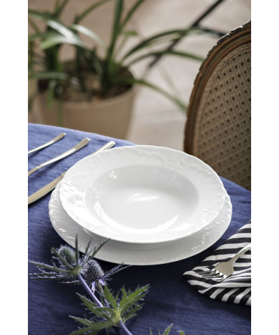 Komplet talerzy ĆMIELÓW Rococo białe 6/18-Ćmielów