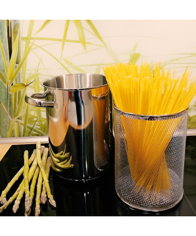 Garnek do gotowania szparagów z sitkiem  16x21 cm
