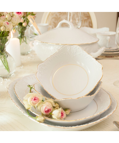 Waza do serwisu obiadowego ĆMIELÓW Rococo złota linia  2,7l