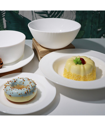 Talerz obiadowy LINEA 25 cm biały