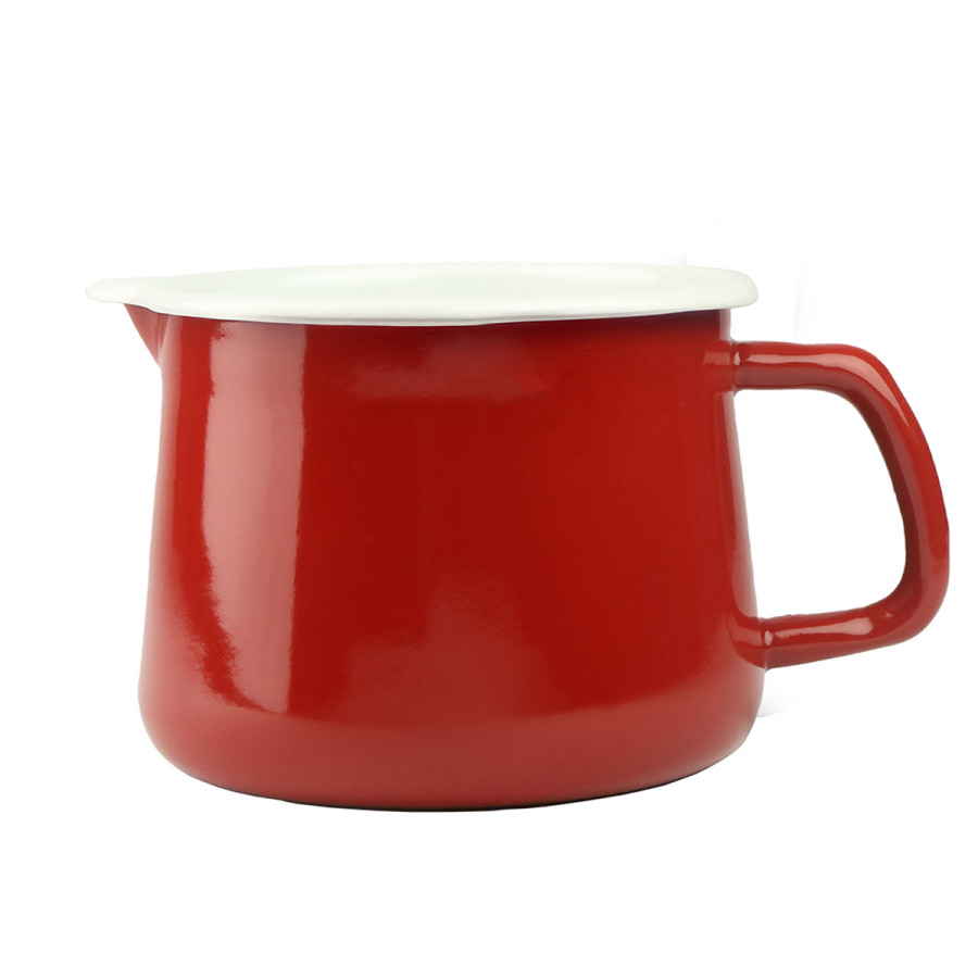 Kubek emaliowany z wylewką 1,1l czerwony