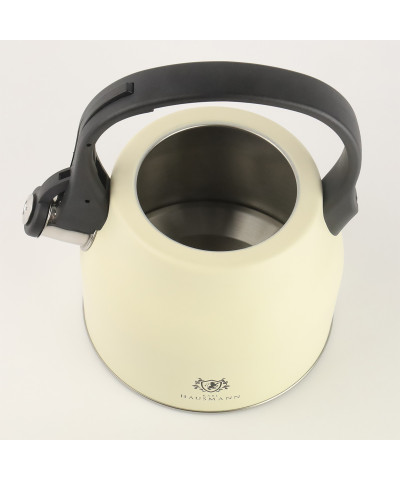 Czajnik stalowy z gwizdkiem FORTIS  2,3l kremowy
