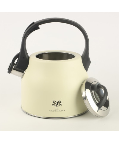 Czajnik stalowy z gwizdkiem FORTIS  2,3l kremowy