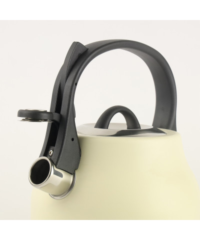 Czajnik stalowy z gwizdkiem FORTIS  2,3l kremowy